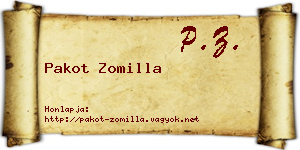 Pakot Zomilla névjegykártya